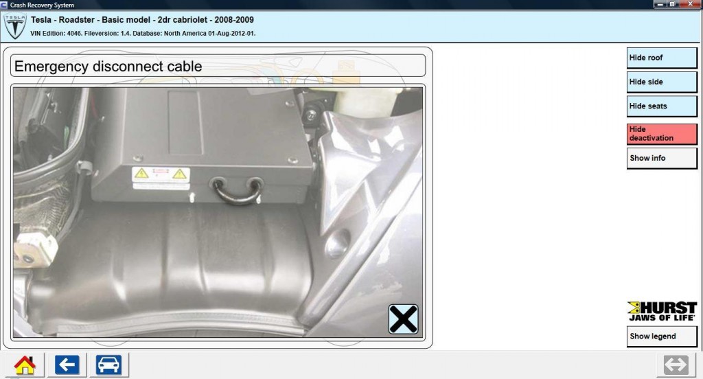 2008-2009_Tesla-Roadster-HV_Battery_Extrication_SRS_Cable_Cut