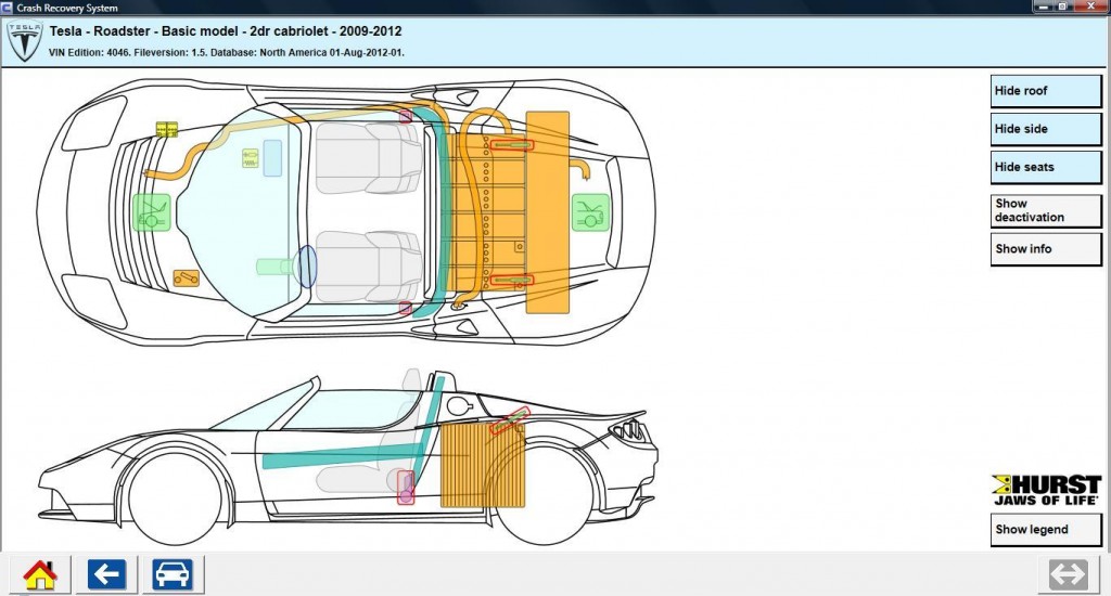 2012 Tesla Roadster Emergency Disconnect Cable Extrication