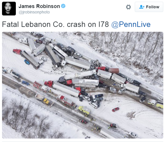 Fatal 50-car pileup closes I-78 in Lebanon County